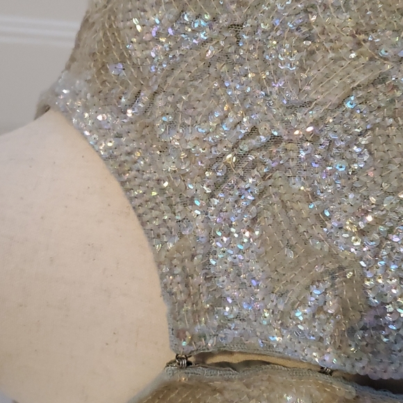 Vintage Cashmere and Sequin Scalloped Cropped Cardigan or Jacket - Picture 5 of 8